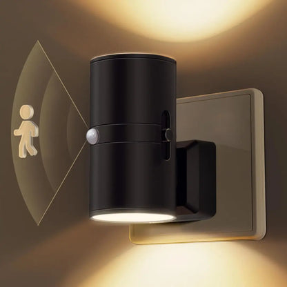 Fortixy GlowSense™ Light Modern Motion Sensor Night Light, 1 Pack, Plug, Warm White, 3000K, Adjustable Brightness 0-100lm, Dimmable, Indoor for Hallway, Bedroom, Stairs