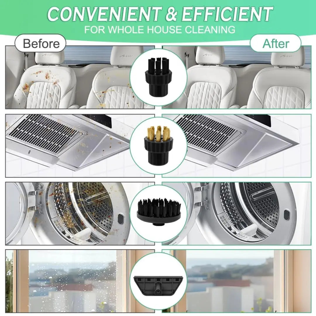 Fortixy Steam Cleaner, Handheld Steam Cleaning 2500W with 6 Speeds 4 Brush Heads, 3.5 Bar, 1200 ML Water Tank, for Cleaning Kitchen, B Year, Furniture, Car
