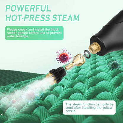 Fortixy Steam Cleaner, Handheld Steam Cleaning 2500W with 6 Speeds 4 Brush Heads, 3.5 Bar, 1200 ML Water Tank, for Cleaning Kitchen, B Year, Furniture, Car