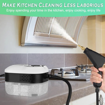 Fortixy Steam Cleaner, Handheld Steam Cleaning 2500W with 6 Speeds 4 Brush Heads, 3.5 Bar, 1200 ML Water Tank, for Cleaning Kitchen, B Year, Furniture, Car