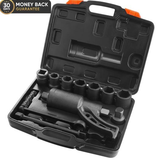 FORTIXY Torque Multiplier Torque Wrench 25.4mm Ratio 1:58 Force Multiplier with 8 Sockets Alloy Steel Torque Multiplier Box for Removing Wheel Nuts, Garage